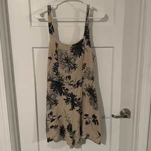 Tan & Black Floral Romper